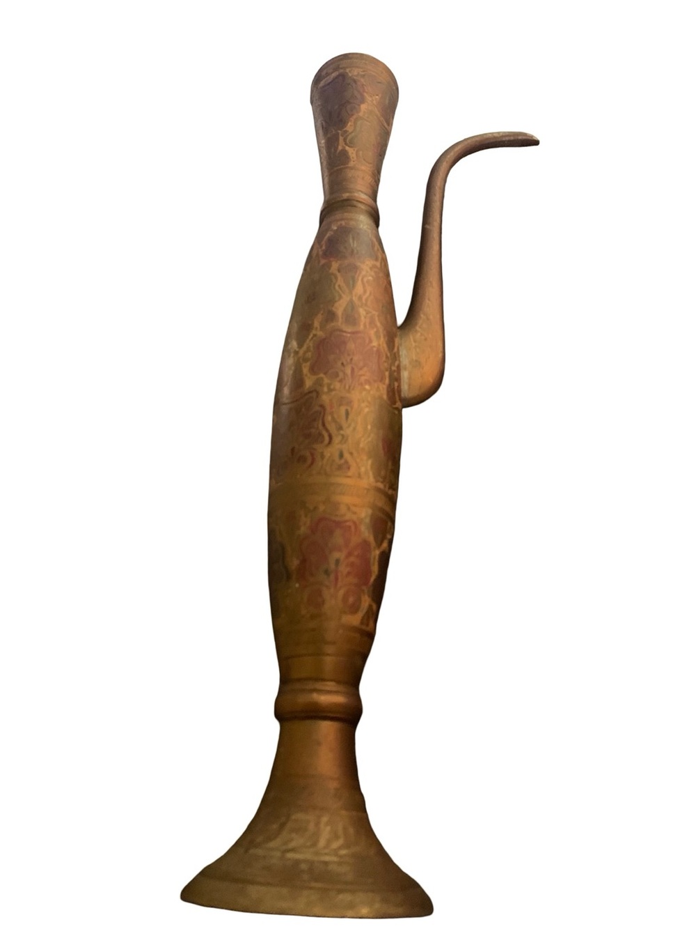 Brass Surahi Made In India‎ 15” Etched Floral